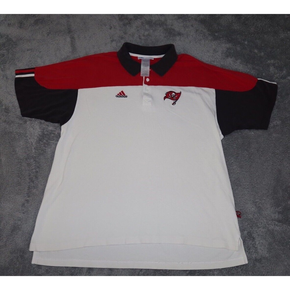 VTG 90s Buccaneers Adidas NFL Pro Line Authentic Men's SZ XL Short Sleeve Polo - Picture 3 of 16